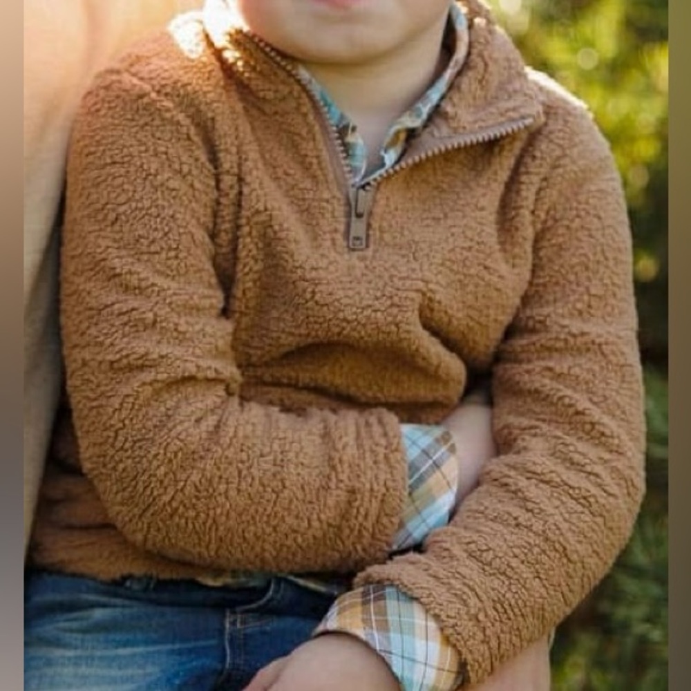 Me & Henry “Sherpa” Pullover & Plaid Button Down Size 4/5Y